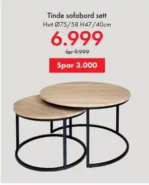 Fagmøbler Tinde sofabord sett tilbud