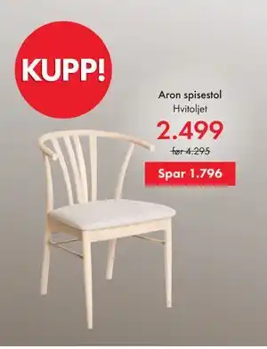 Fagmøbler Aron spisestol tilbud