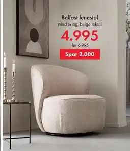 Fagmøbler Belfast lenestol tilbud