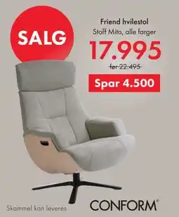 Fagmøbler Friend hvilestol tilbud