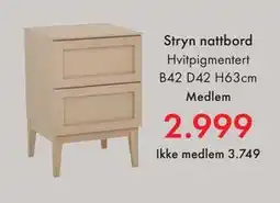 Fagmøbler Stryn nattbord tilbud