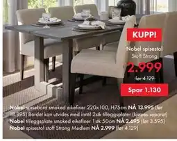 Fagmøbler Nobel spisestol tilbud