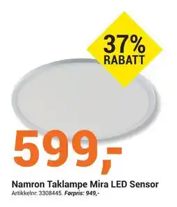 Elektroimportøren Namron Taklampe Mira LED Sensor tilbud