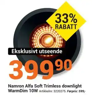 Namron Alfa Soft Trimless downlight