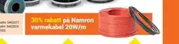 Elektroimportøren 30% rabatt på Namron varmekabel 20W/m tilbud