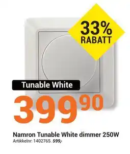 Elektroimportøren Namron Tunable White dimmer 250W tilbud