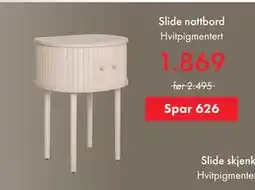 Fagmøbler Slide nattbord tilbud