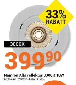Elektroimportøren Namron Alfa reflektor 3000K 10W tilbud