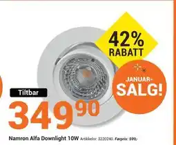 Elektroimportøren Namron Alfa Downlight 10W tilbud
