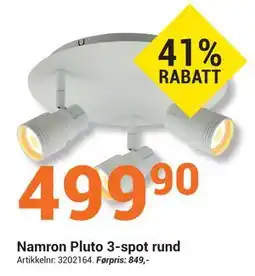 Elektroimportøren Namron Pluto 3-spot rund tilbud