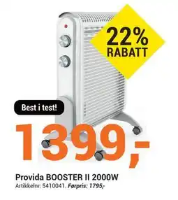 Elektroimportøren Provida BOOSTER II 2000W tilbud