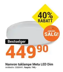 Elektroimportøren Namron taklampe Meta LED Dim tilbud
