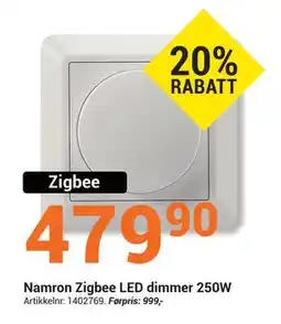 Elektroimportøren Namron Zigbee LED dimmer 250W tilbud