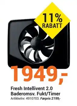 Elektroimportøren Fresh Intellivent 2.0 Baderomsv. Fukt/Timer tilbud