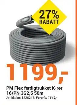 Elektroimportøren PM Flex ferdigtrukket K-rør 16/PN 3G2,5 50m tilbud