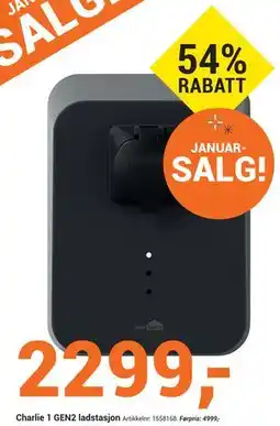 Elektroimportøren Charlie 1 GEN2 ladstasjon tilbud