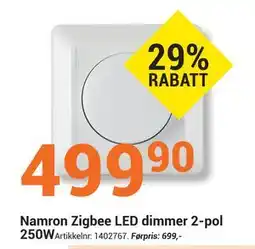Elektroimportøren Namron Zigbee LED dimmer 2-pol 250W tilbud