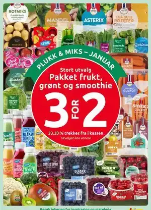 Pakket frukt, grønt og smoothie