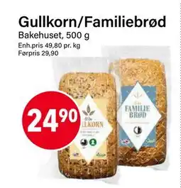 Nærbutikken Gullkorn/Familiebrød tilbud