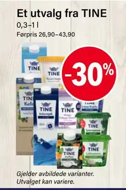 Nærbutikken Et utvalg fra TINE tilbud