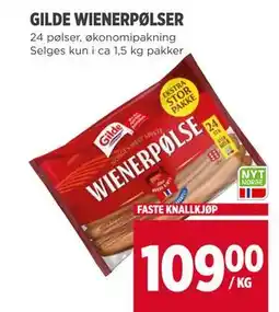 Meny GILDE WIENERPØLSER tilbud
