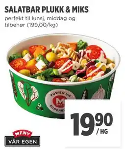 Meny SALATBAR PLUKK & MIKS tilbud
