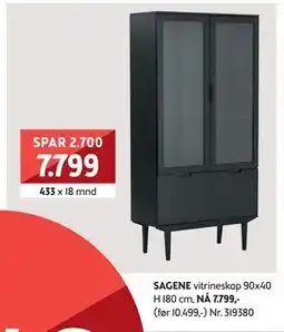 Bohus SAGENE vitrineskap tilbud