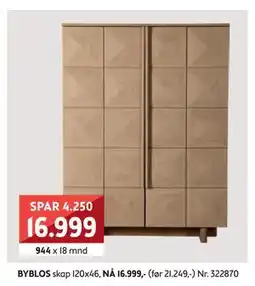 Bohus BYBLOS skap tilbud