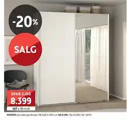 Bohus NORDEN skyvedørsgarderobe tilbud