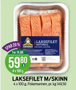 Kiwi LAKSEFILET M/SKINN tilbud