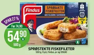Kiwi SPRØSTEKTE FISKEFILETER tilbud