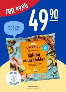 Rema 1000 RÅ VINGEKLUBBER tilbud