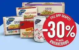 Rema 1000 30% PÅ WASA KNEKKEBRØD tilbud