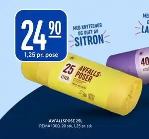 Rema 1000 AVFALLSPOSE 25L tilbud