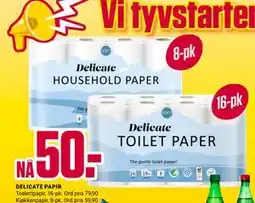 Europris DELICATE PAPIR tilbud
