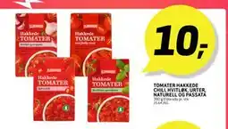 Bunnpris TOMATER HAKKEDE CHILI,HVITLØK,URTER, NATURELL OG PASSATA tilbud