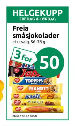 Nærbutikken FREIA Småsjokolader tilbud