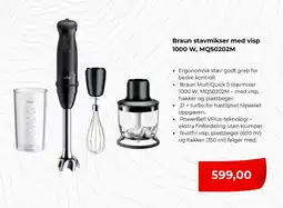 Clas Ohlson BRAUN Stavmikser med visp 1000 w, mq50202m tilbud