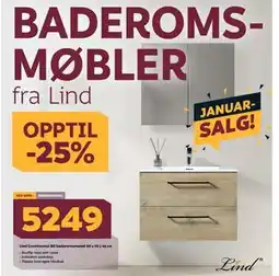 Megaflis Lind Continental 80 baderomsmøbel 80 x 55 x 46 cm tilbud