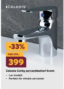 Megaflis Celeste Corby servantbatteri krom tilbud