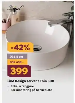Megaflis Lind Design servant Thin 300 tilbud