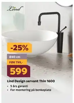 Megaflis Lind Design servant Thin 1600 tilbud