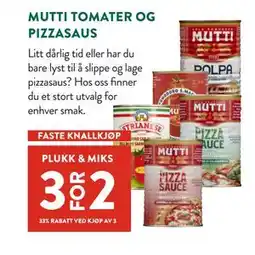 Jacobs MUTTI TOMATER OG PIZZASAUS tilbud