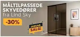 Megaflis MÅLTILPASSEDE SKYVEDØRER fra Lind Sky tilbud