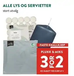 Jacobs ALLE LYS OG SERVIETTER tilbud