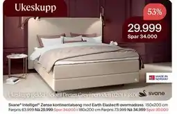 Møbelringen Svane Intelligel Zense kontinentalseng med Earth Elastec overmadrass tilbud