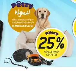 Thansen 25% PÅ ALLE VARER FRA PETZY tilbud