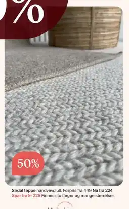 Møbelringen Sirdal teppe tilbud