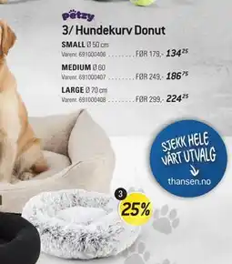 Thansen Hundekurv Donut tilbud