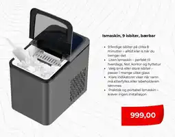 Clas Ohlson Ismaskin, 9 isbiter, bærbar tilbud